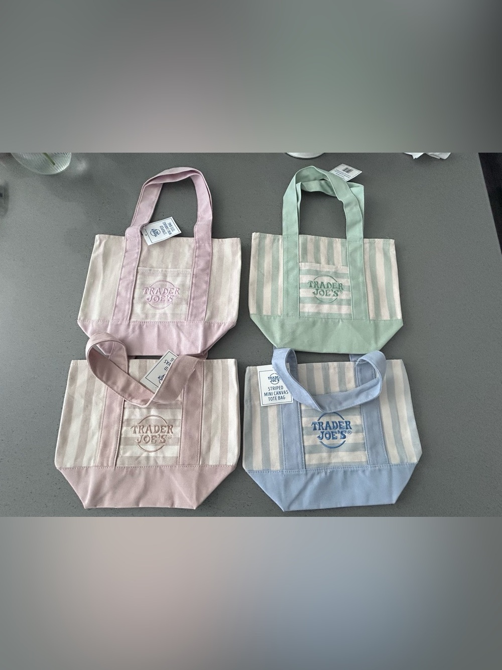 Trader Joe's Pastel Stripe Mini Tote Summer Bundle